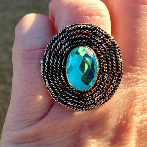 New Mercury Mystic Topaz Silver Spiderweb Ring. - Picture 14 of 16